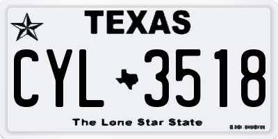 TX license plate CYL3518
