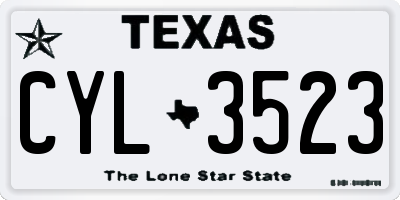 TX license plate CYL3523