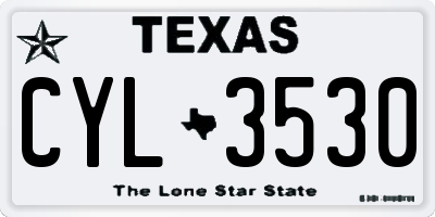TX license plate CYL3530