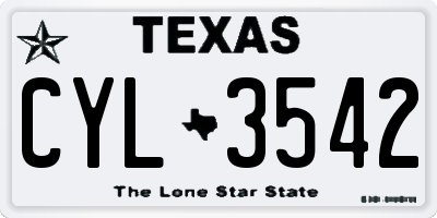 TX license plate CYL3542