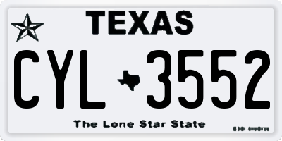TX license plate CYL3552