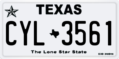 TX license plate CYL3561