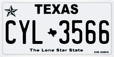 TX license plate CYL3566