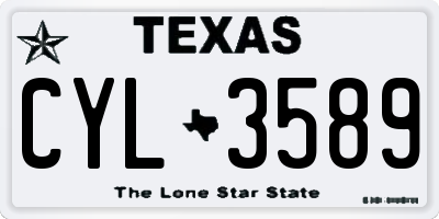 TX license plate CYL3589