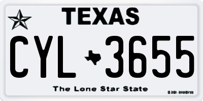 TX license plate CYL3655