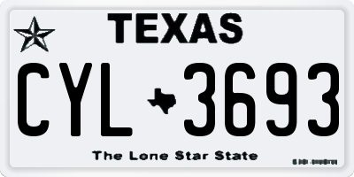 TX license plate CYL3693