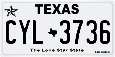 TX license plate CYL3736