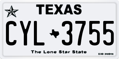 TX license plate CYL3755
