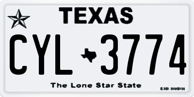 TX license plate CYL3774