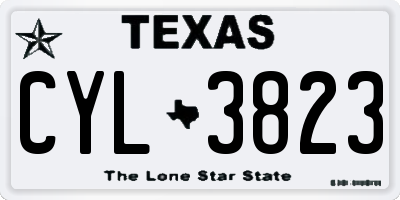 TX license plate CYL3823