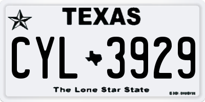 TX license plate CYL3929