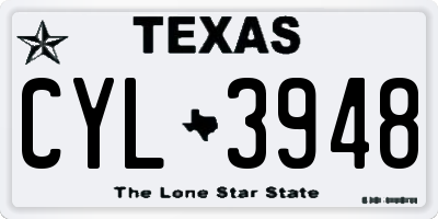 TX license plate CYL3948