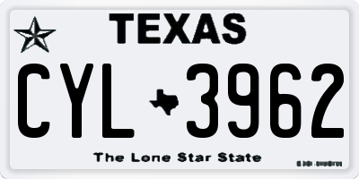 TX license plate CYL3962