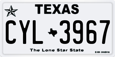 TX license plate CYL3967