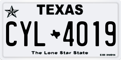 TX license plate CYL4019