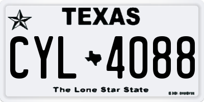 TX license plate CYL4088