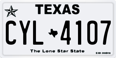 TX license plate CYL4107