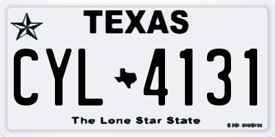 TX license plate CYL4131