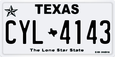 TX license plate CYL4143
