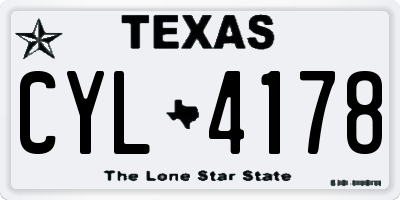 TX license plate CYL4178