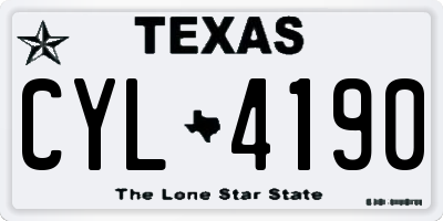 TX license plate CYL4190