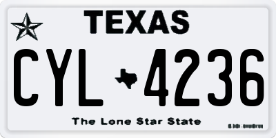 TX license plate CYL4236