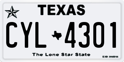TX license plate CYL4301
