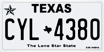 TX license plate CYL4380