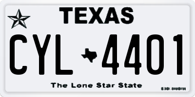 TX license plate CYL4401