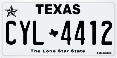 TX license plate CYL4412