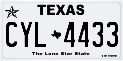 TX license plate CYL4433