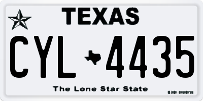 TX license plate CYL4435