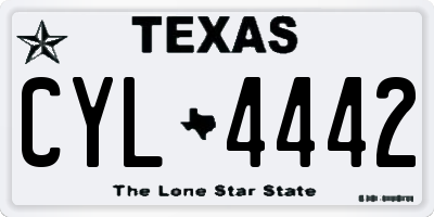 TX license plate CYL4442
