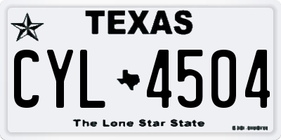TX license plate CYL4504