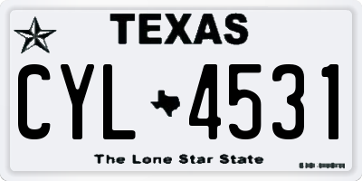 TX license plate CYL4531