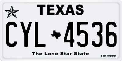 TX license plate CYL4536