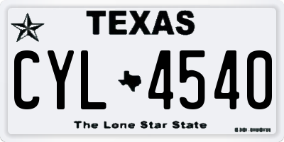 TX license plate CYL4540