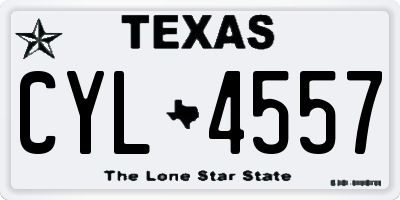 TX license plate CYL4557