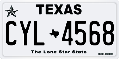 TX license plate CYL4568