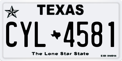 TX license plate CYL4581
