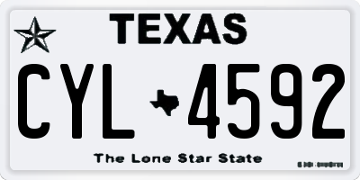 TX license plate CYL4592