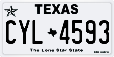 TX license plate CYL4593