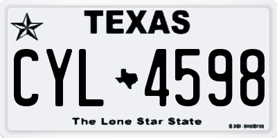 TX license plate CYL4598