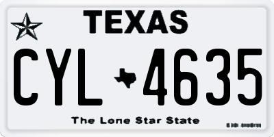 TX license plate CYL4635