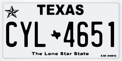 TX license plate CYL4651