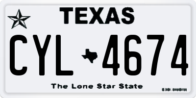 TX license plate CYL4674