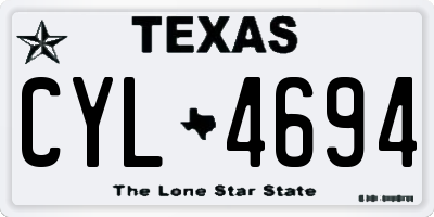 TX license plate CYL4694