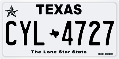 TX license plate CYL4727
