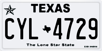 TX license plate CYL4729