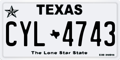 TX license plate CYL4743